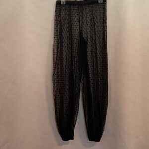 Vintage Black Sheer Polka Dot Belly Dance Pants